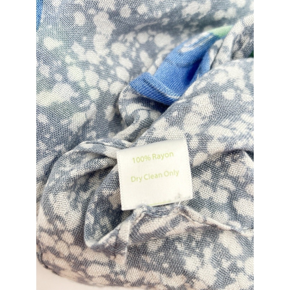 Vera Bradley Blue Green Floral Scarf Lightweight Rayon Wrap Shawl Boho Coastal - Picture 3 of 9